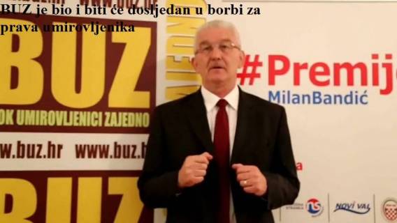 BUZ je u Saboru bio i biti će dosljedan u borbi za prava umirovljenika....