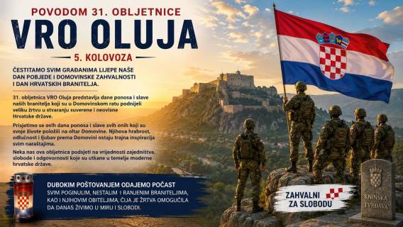 Povodom 31. obljetnice VRO Oluja 5. kolovoza