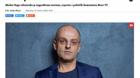 Sućut povodom smrti novinara Mislava Bage
