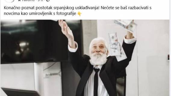 Usklađenje mirovina od 6,46% - nominalni rast, realni pad